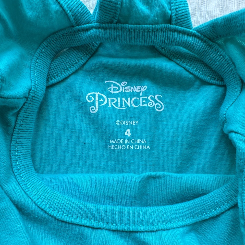 Disney Princess Ariel 4PC Outfit Set Girls Size 4T EUC Summer Set - Picture 3 of 9